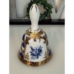 KPM Freiheitsglocke 1950's Bell White Gold Hnad Painted Porcelain Berlin Germany